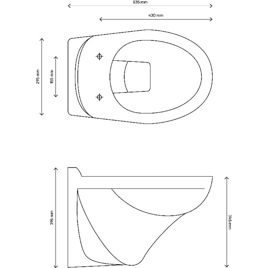 Vas WC, rotund, alb, portelan, diametru 15,5 cm 