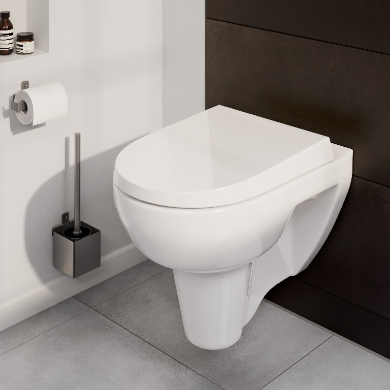 Vas WC suspendat GOODHOME Jabi, portelan, 34.5 x 51 x 36.5 cm, capac SoftClose, alb