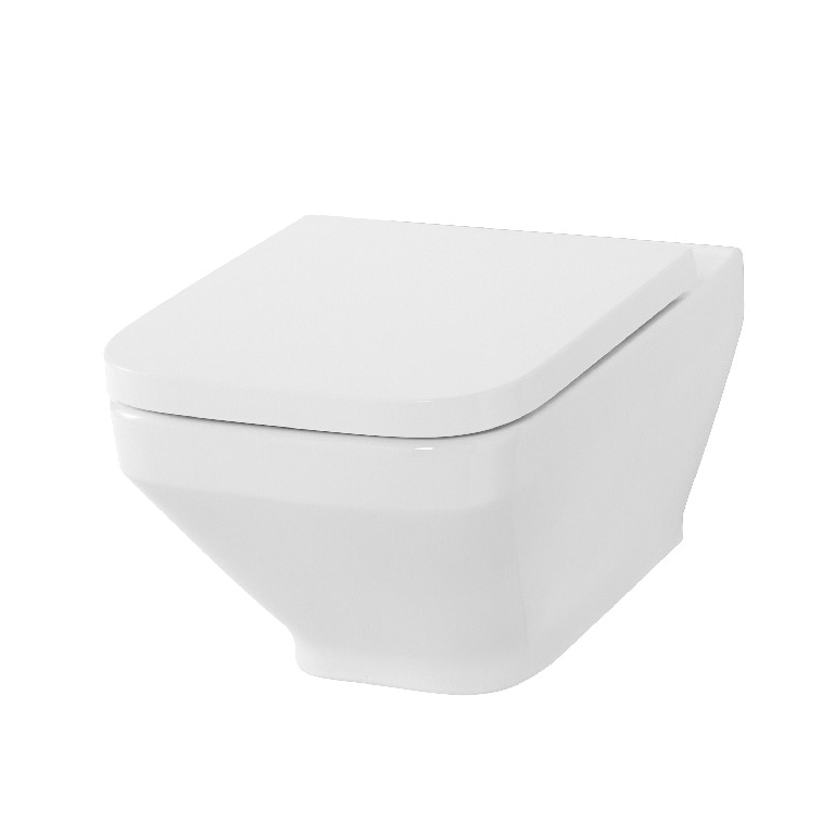 Vas WC suspendat GOODHOME Teesta, ceramica, 36 x 55.3 x 36 cm, capac SoftClose, alb