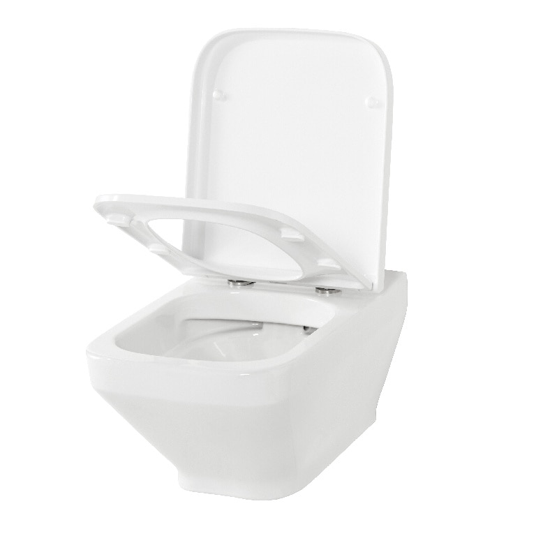 Vas WC suspendat GOODHOME Teesta, ceramica, 36 x 55.3 x 36 cm, capac SoftClose, alb