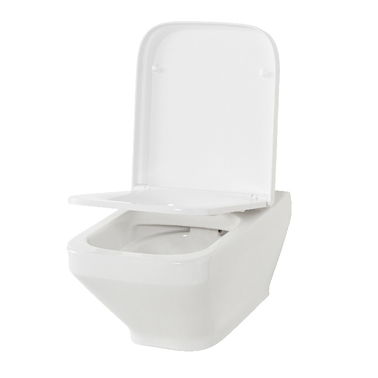 Vas WC suspendat GOODHOME Teesta, ceramica, 36 x 55.3 x 36 cm, capac SoftClose, alb