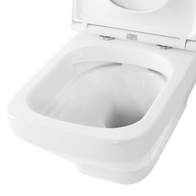 Vas WC suspendat GOODHOME Teesta, ceramica, 36 x 55.3 x 36 cm, capac SoftClose, alb