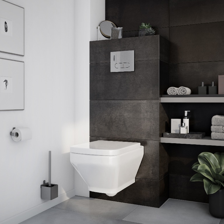 Vas WC suspendat GOODHOME Teesta, ceramica, 36 x 55.3 x 36 cm, capac SoftClose, alb