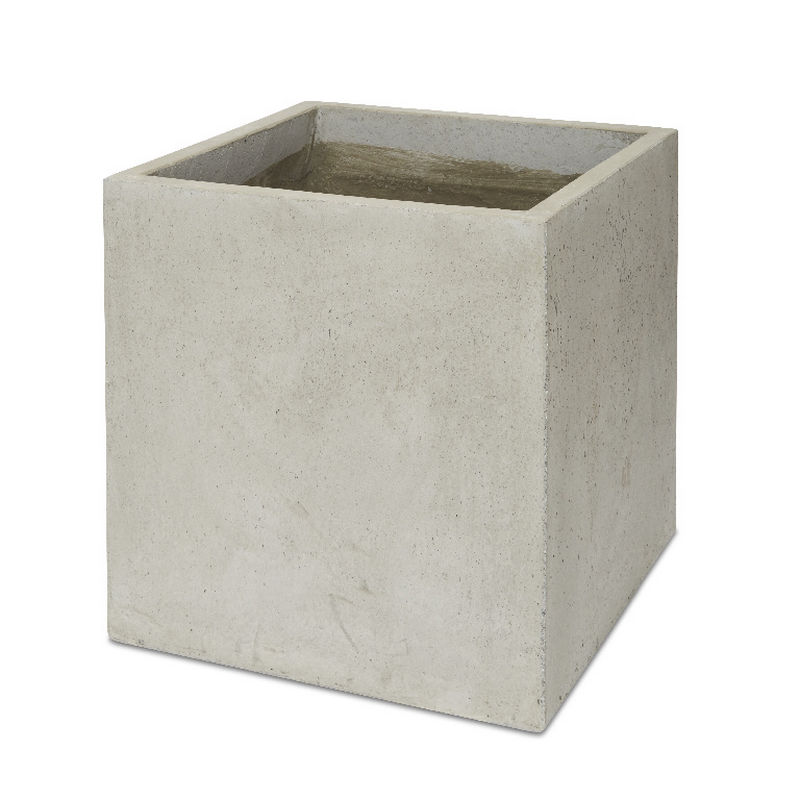 Jardiniera beton, gri, 50 x 50 x 50 cm, forma patrata • Blooma