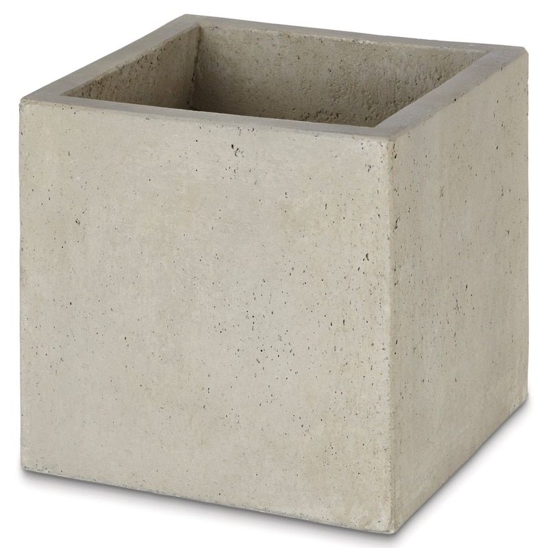 Jardiniera beton, gri, 30 x 30 x 30 cm, forma patrata • Blooma