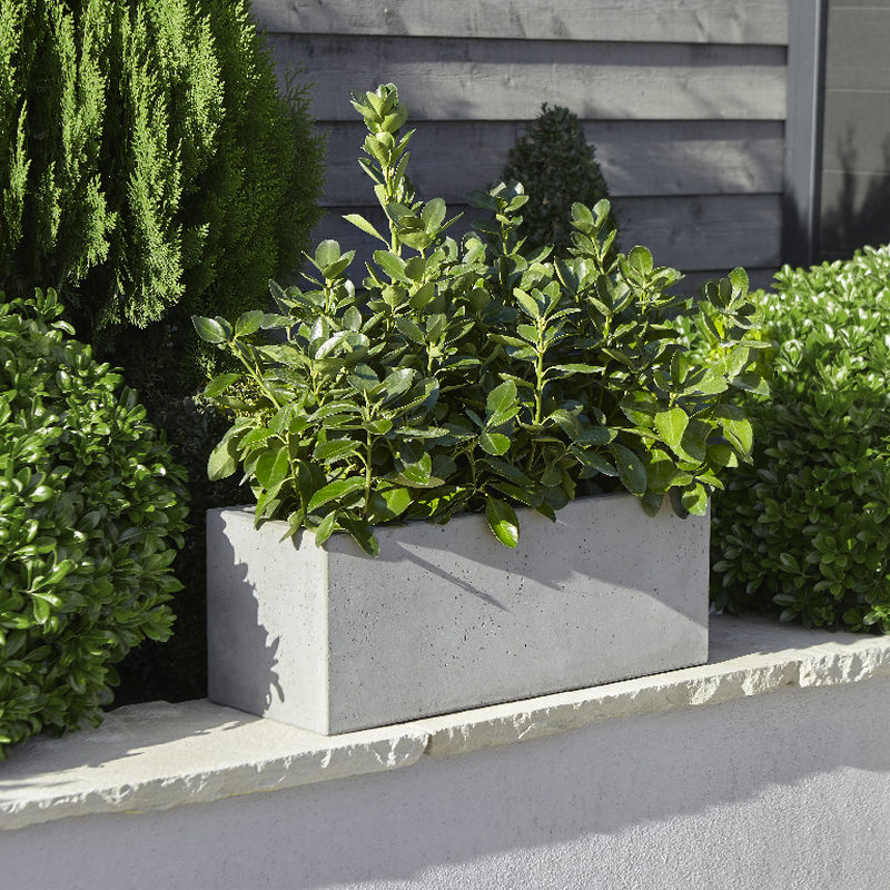 Jardiniera beton, gri, 80 x 28 x 28 cm, forma dreptunghiulara • Blooma
