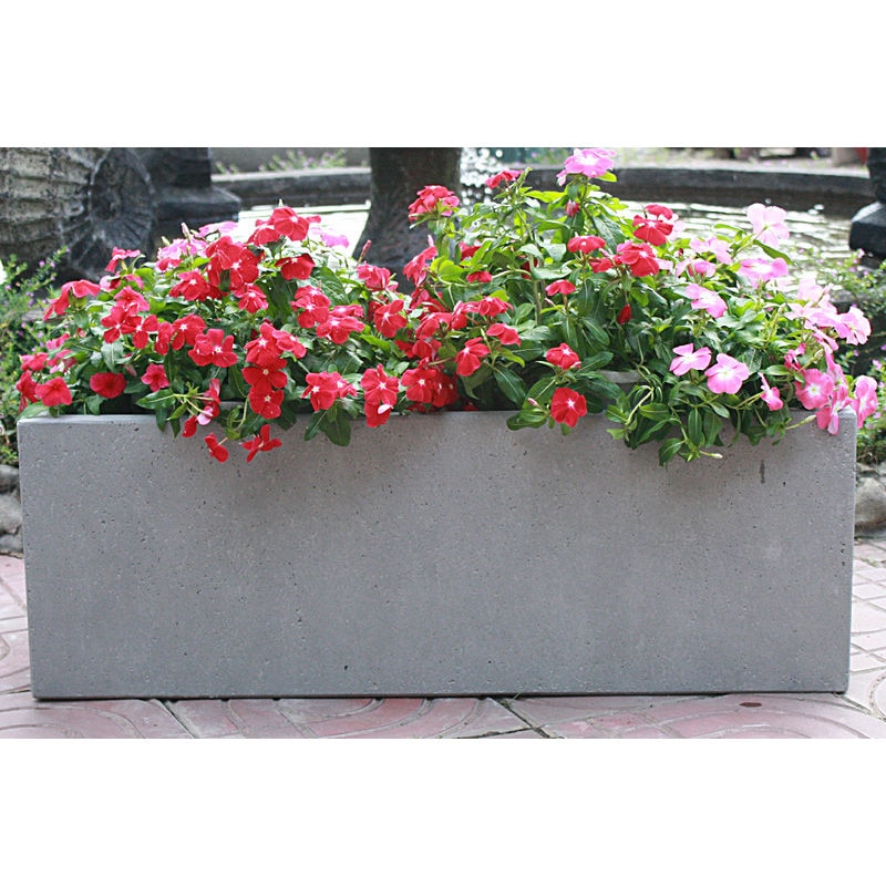 Jardiniera beton, gri, 80 x 28 x 28 cm, forma dreptunghiulara • Blooma