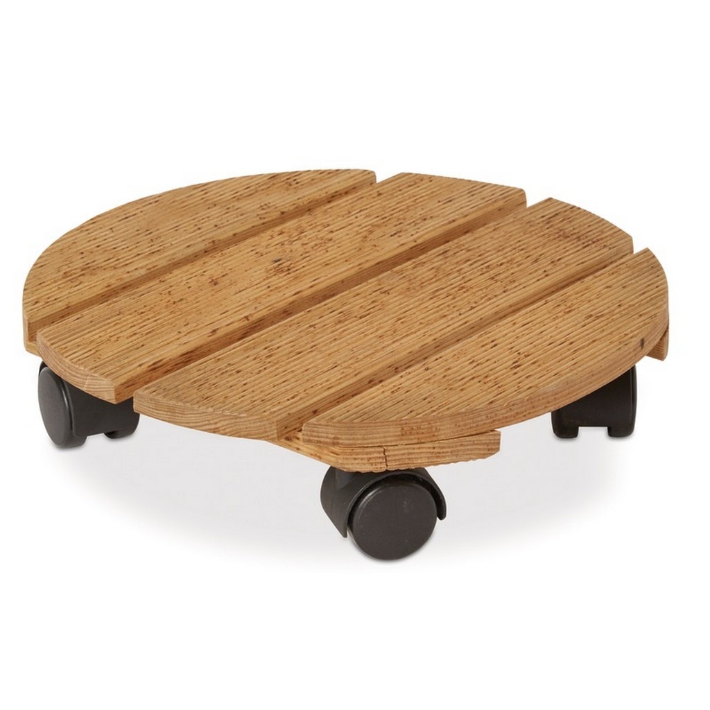 Suport ghiveci lemn roti diametru 60cm