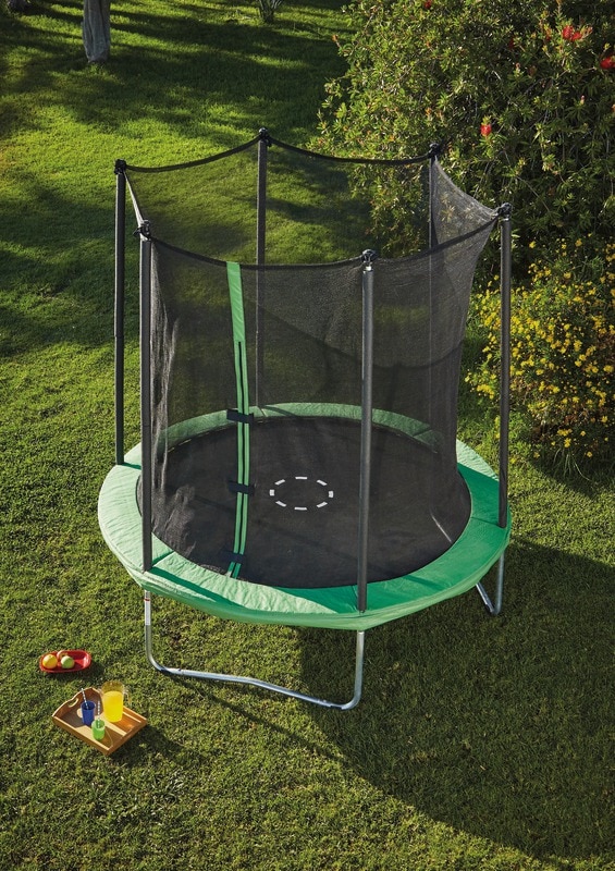 Trambulina de gradina cu plasa, diametru 244 cm, verde