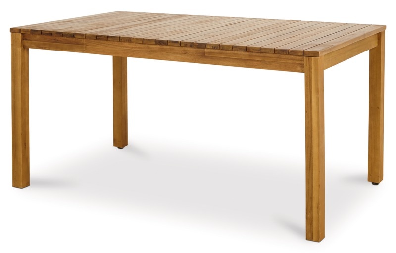 Masa de gradina, lemn, natur, dreptunghiulara, 6 persoane, 150 x 90 x 75 cm • GoodHome denia