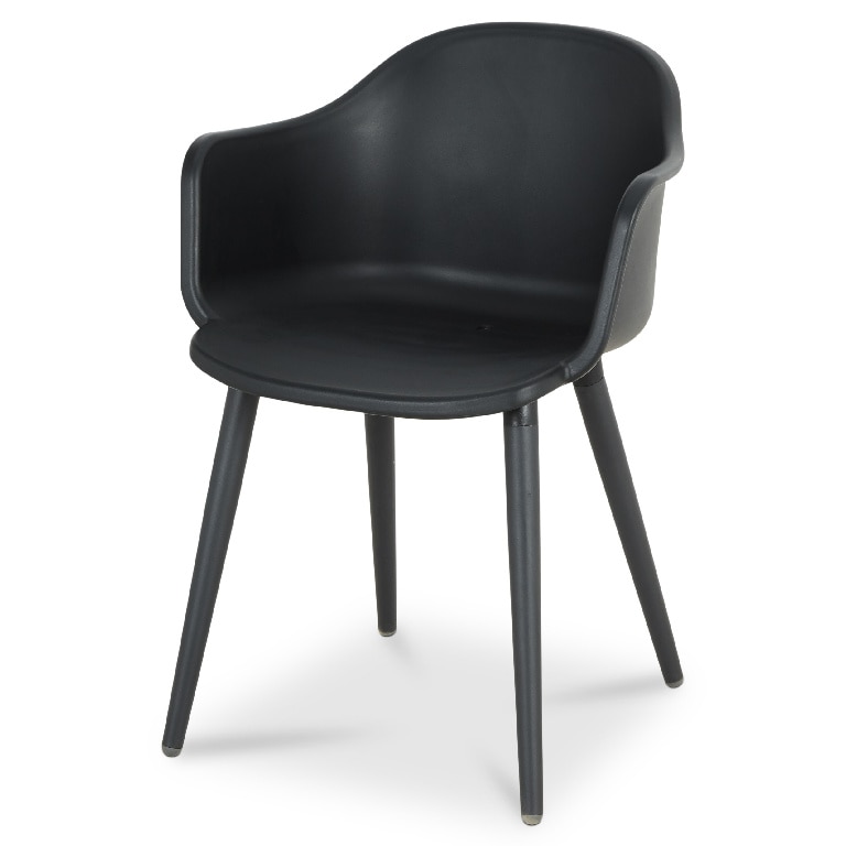 Scaun de gradina GOODHOME Annecy, 77.1 x 56 x 53.3 cm, sarcina maxima 110 kg, plastic, negru