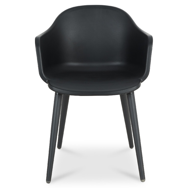 Scaun de gradina GOODHOME Annecy, 77.1 x 56 x 53.3 cm, sarcina maxima 110 kg, plastic, negru