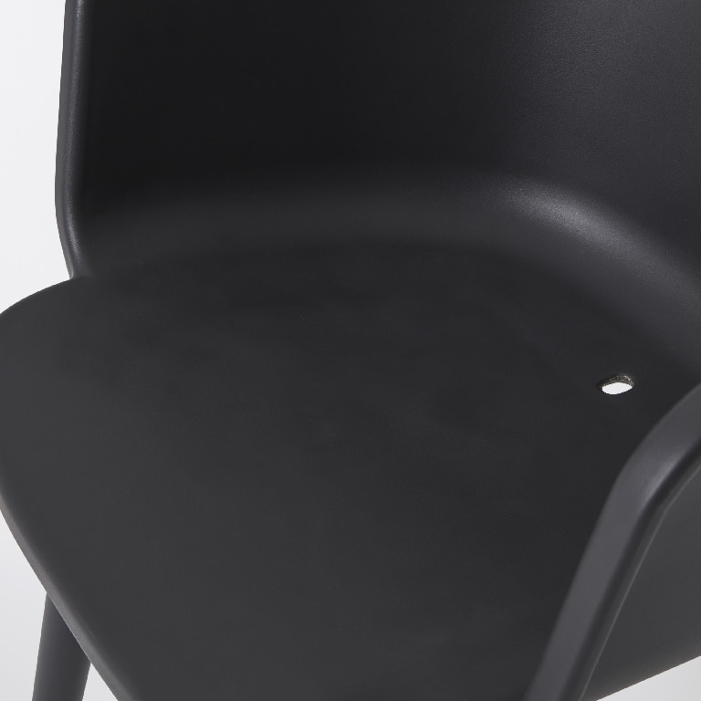 Scaun de gradina GOODHOME Annecy, 77.1 x 56 x 53.3 cm, sarcina maxima 110 kg, plastic, negru