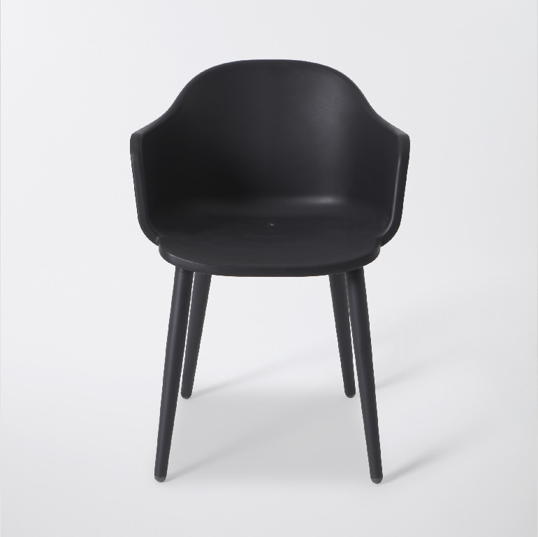 Scaun de gradina GOODHOME Annecy, 77.1 x 56 x 53.3 cm, sarcina maxima 110 kg, plastic, negru