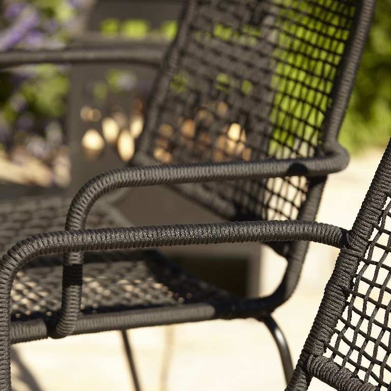 Scaun de gradina GOODHOME Oberon, 83 x 58 x 67.9 cm, sarcina max 110 kg, aluminiu, negru