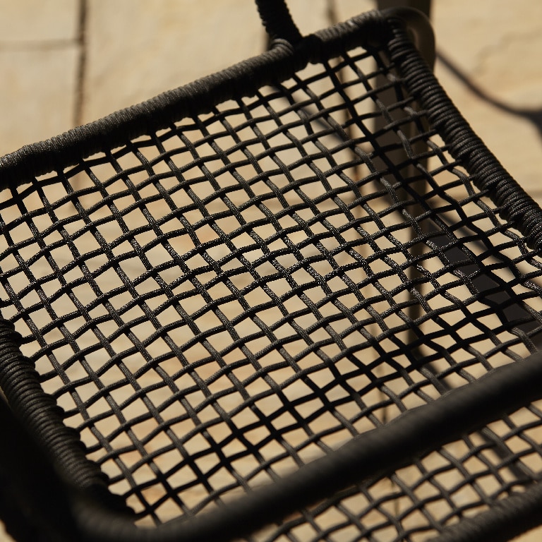 Scaun de gradina GOODHOME Oberon, 83 x 58 x 67.9 cm, sarcina max 110 kg, aluminiu, negru