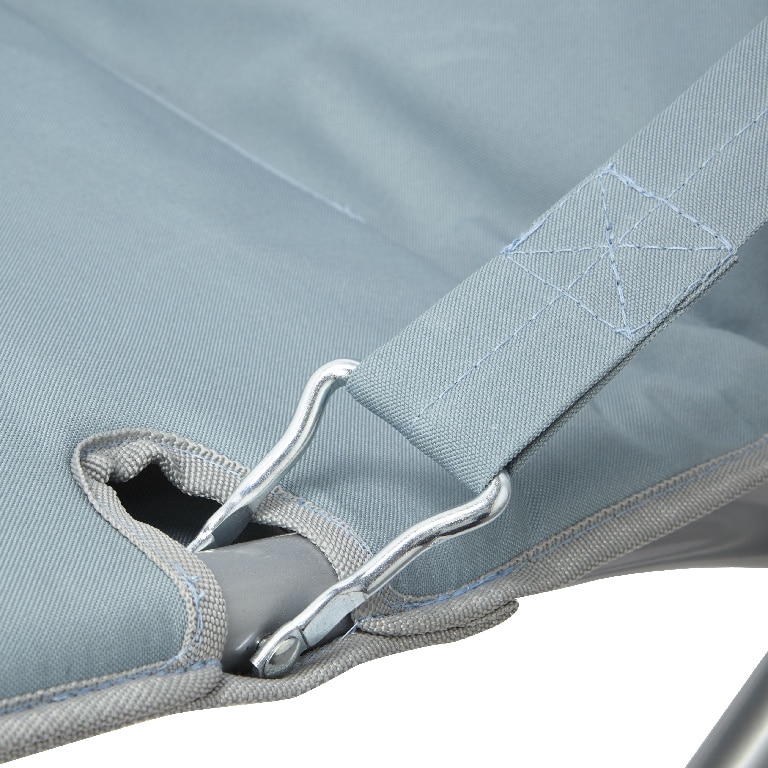 Sezlong pliabil BLOOMA Levana, 80 x 59 x 89 cm, sarcina maxima 110 kg, metal si panza, gri