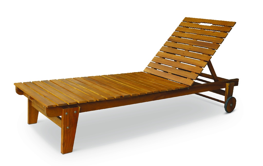 Sezlong de gradina, maro, 200 x 65 x 33 cm • GoodHome Denia