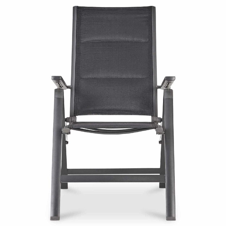 Scaun de gradina si terasa GoodHome Batz, negru, metalic, pliabil, 59 x 110 x 69 cm