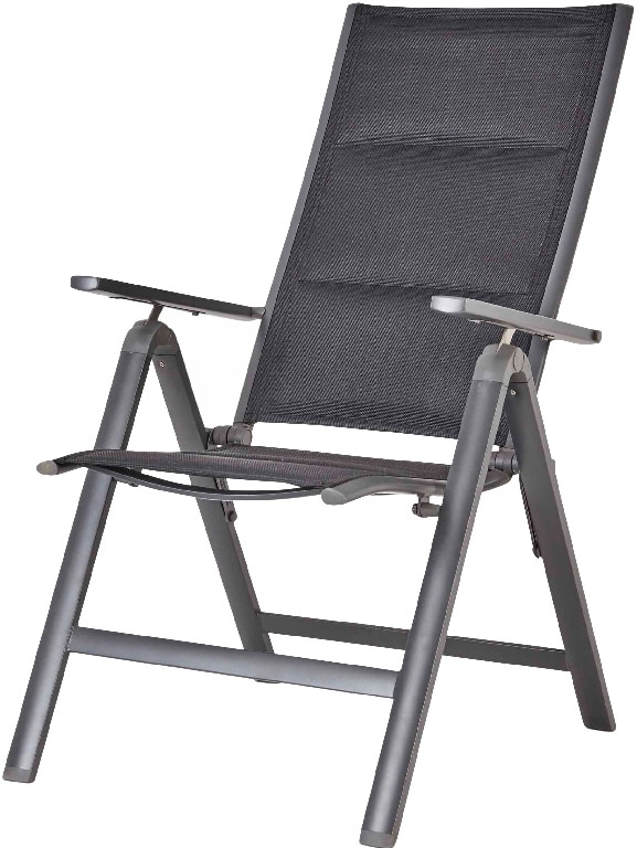 Scaun de gradina si terasa GoodHome Batz, negru, metalic, pliabil, 59 x 110 x 69 cm