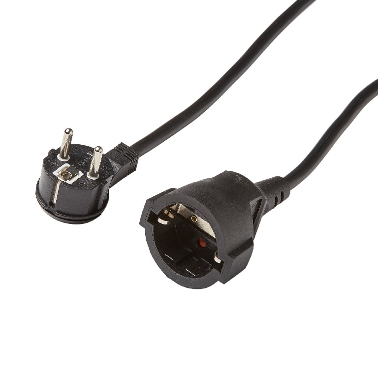 Cablu Prelungitor 1 priza,fisa stecher, negru, 16 A, H05VV-F, 1.5 mmp x 3 m • Diall