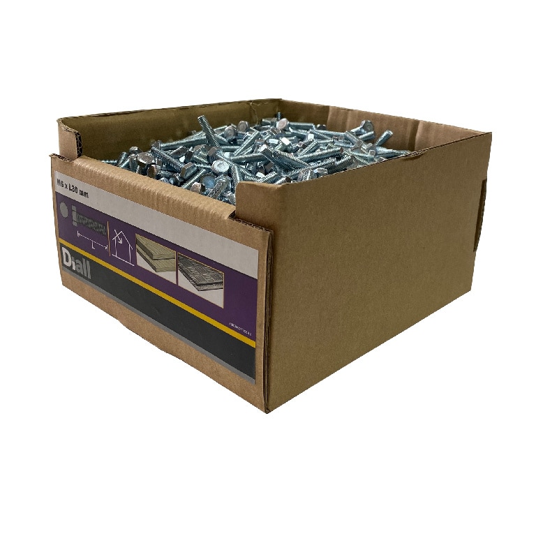 Surub cu cap hexagonal din otel-carbon 5,8 sau echivalent, placat cu zinc 6 x 30 mm, vrac