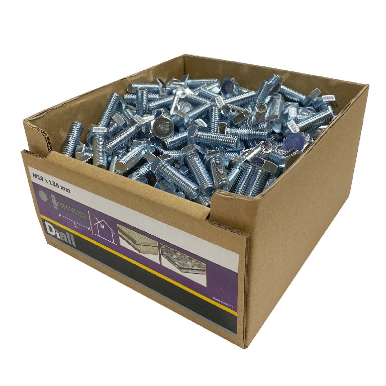 Surub cu cap hexagonal DIALL, 5.8 sau echivalent, 10 x 30 mm, otel-carbon placat cu zinc, vrac