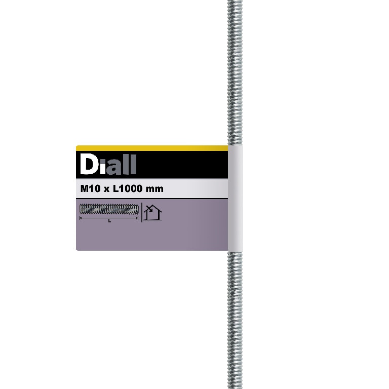 Tija filetata din otel-carbon M10, 1 m, Diall