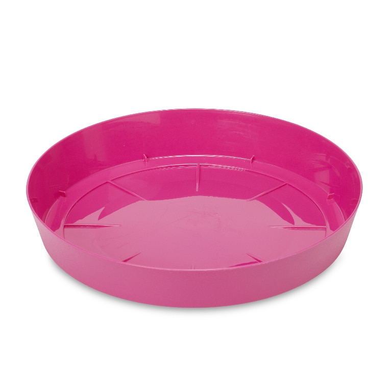 Farfurie ghiveci din plastic, roz, forma rotunda, 30.5 cm diametru • Blooma