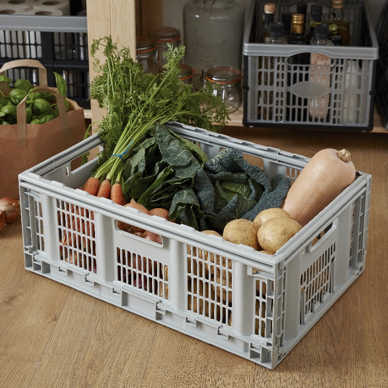 Ladita pliabila FORM, 59.7 x 39.8 x 22.9 cm, 46 l, polipropilena, gri 