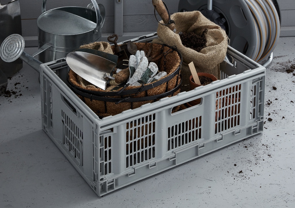 Ladita pliabila FORM, 59.7 x 39.8 x 22.9 cm, 46 l, polipropilena, gri 