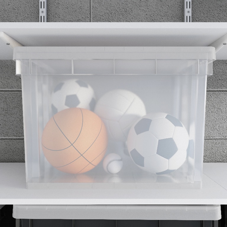 Ladita compacta FORM, 58.5 x 37.3 x 40 cm, 68 l, polipropilena, transparenta