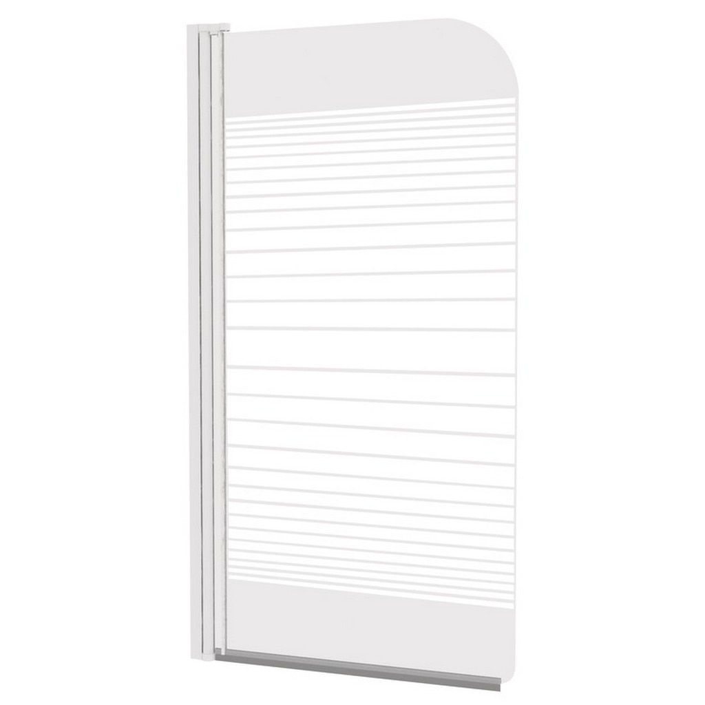 Paravan pentru cada, 75 x 130 cm, alb, sticla securizata  GoodHome Arkell