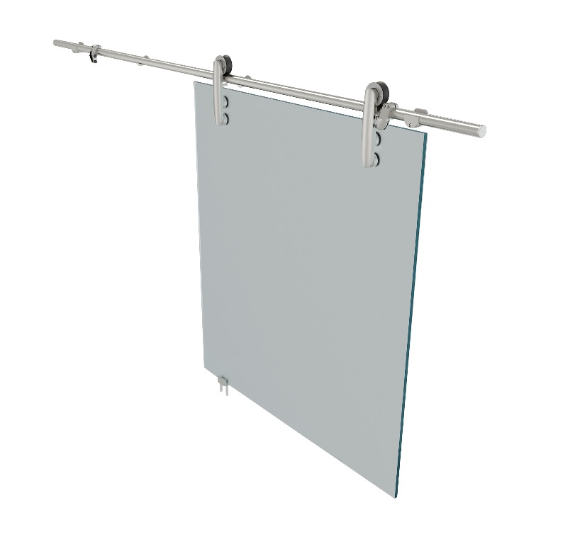 Kit glisare cu perie pentru usa din sticla, inox