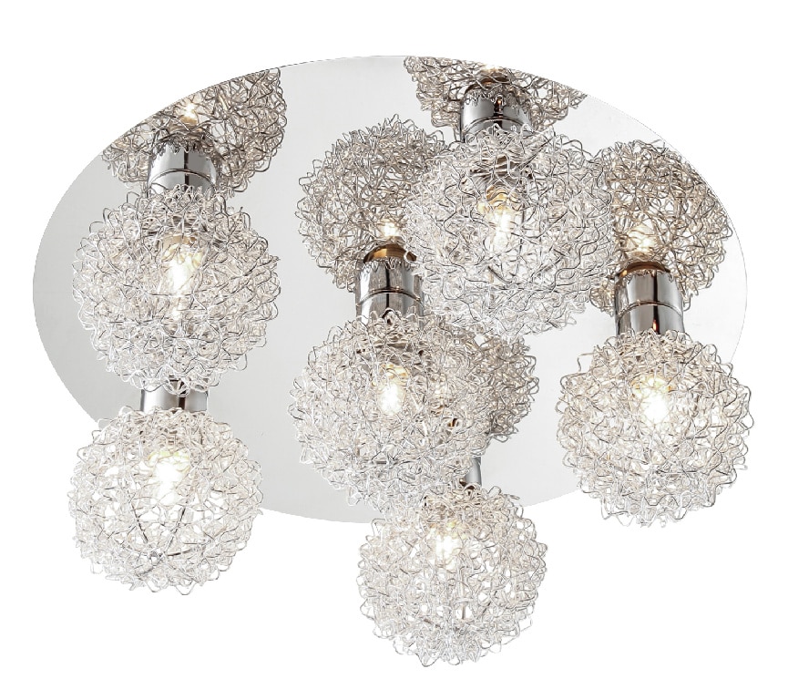 Plafoniera LED, 6 x 40 W, argintiu, metal • Colours Caleus