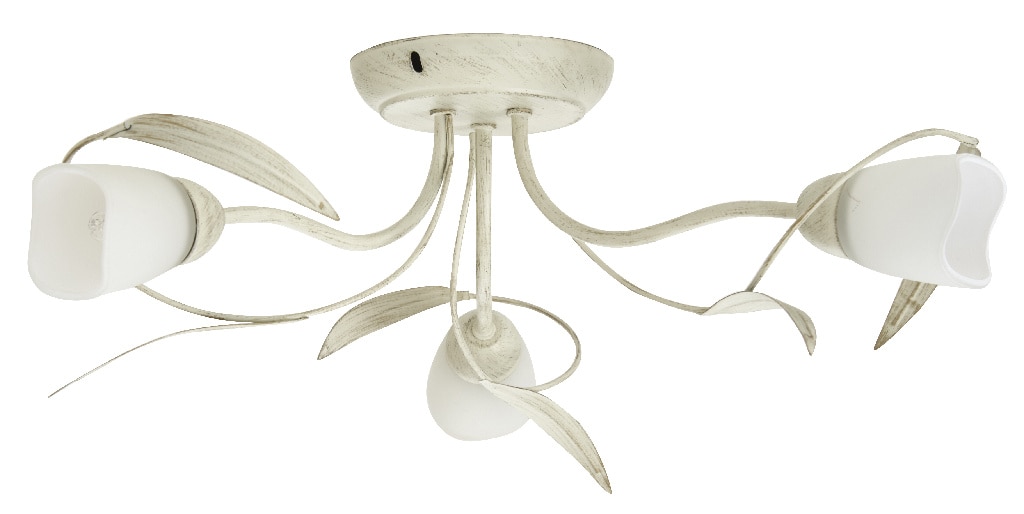 Plafoniera, 3 x 40 W, crem, sticla si metal Colours Honos