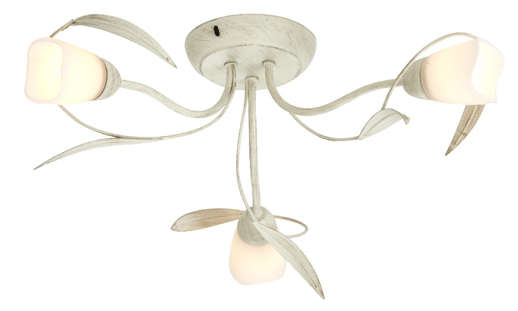 Plafoniera, 3 x 40 W, crem, sticla si metal Colours Honos