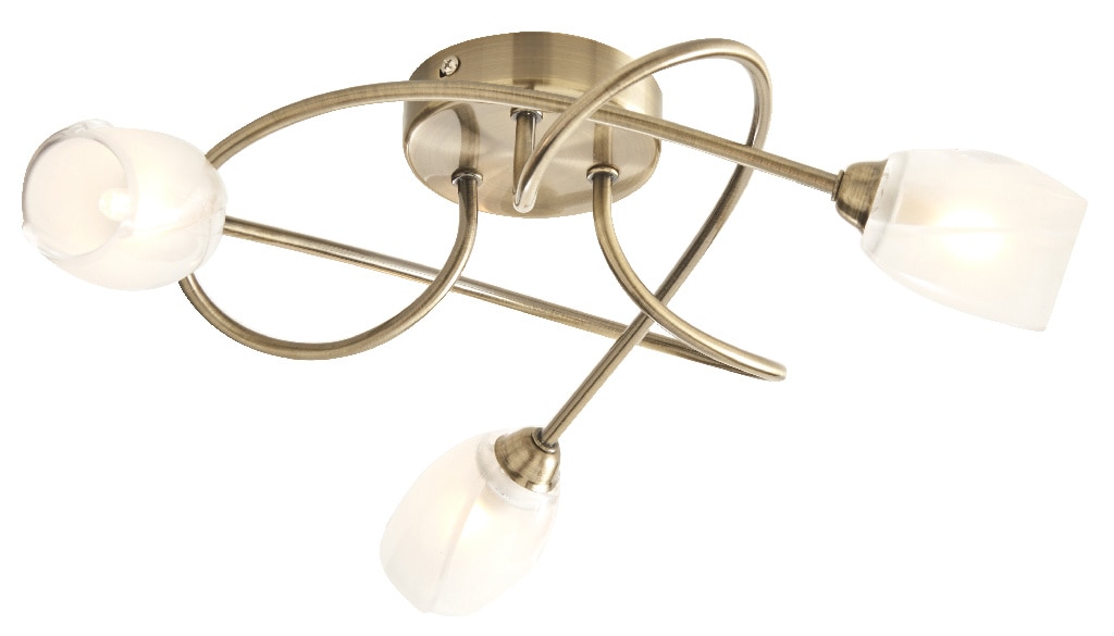 Plafoniera, 3 x 28 W, auriu, metal si sticla • Colours Egeria