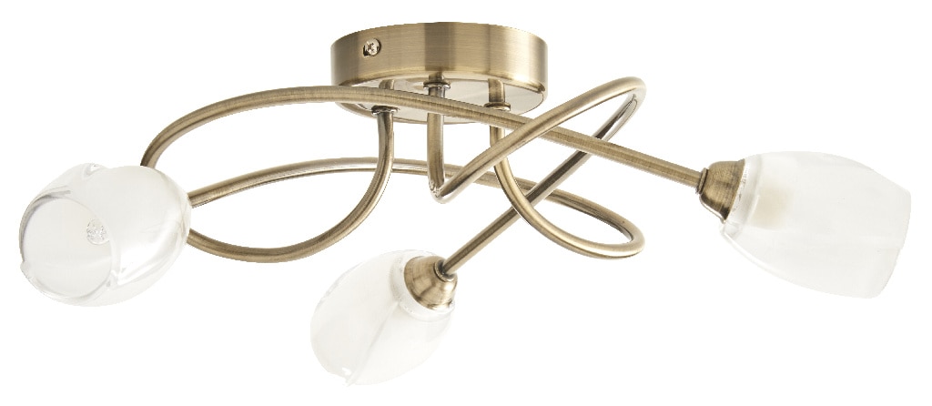 Plafoniera, 3 x 28 W, auriu, metal si sticla • Colours Egeria