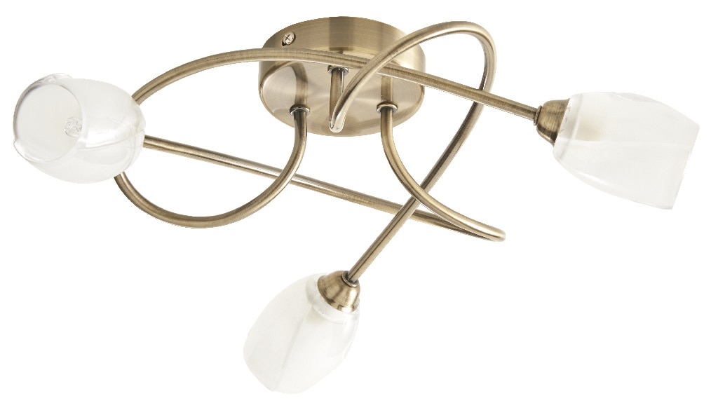 Plafoniera, 3 x 28 W, auriu, metal si sticla • Colours Egeria