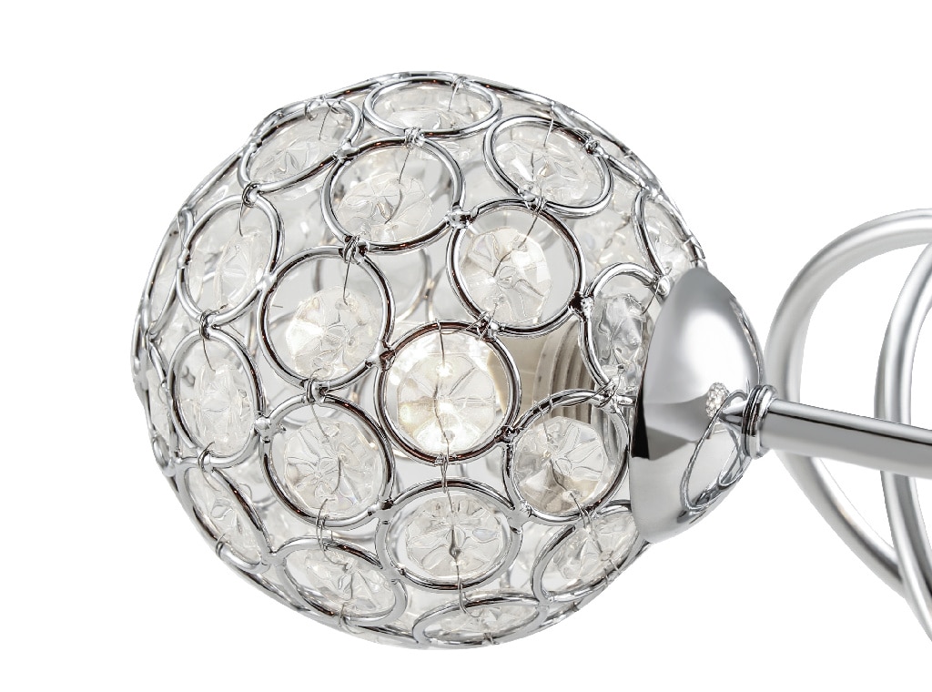 Plafoniera transparenta, 3 x 40 W, argintiu, otel si sticla Colours Mantus