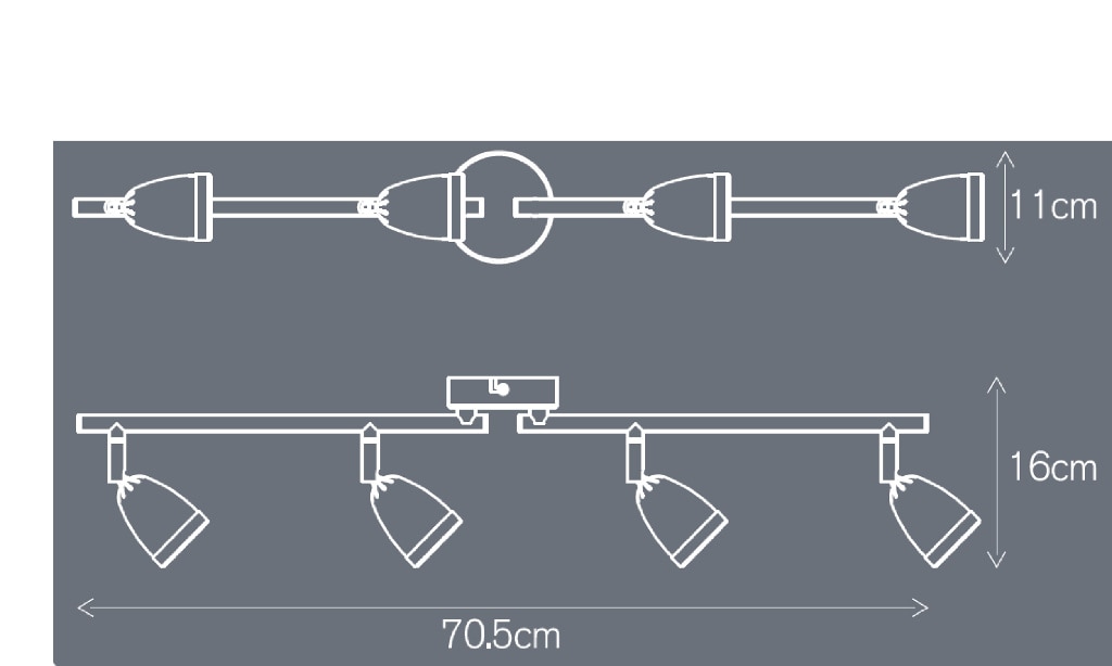 Plafoniera LED, crom, 4 x 140 W, GU10, 240 V, metal • Apheliotes