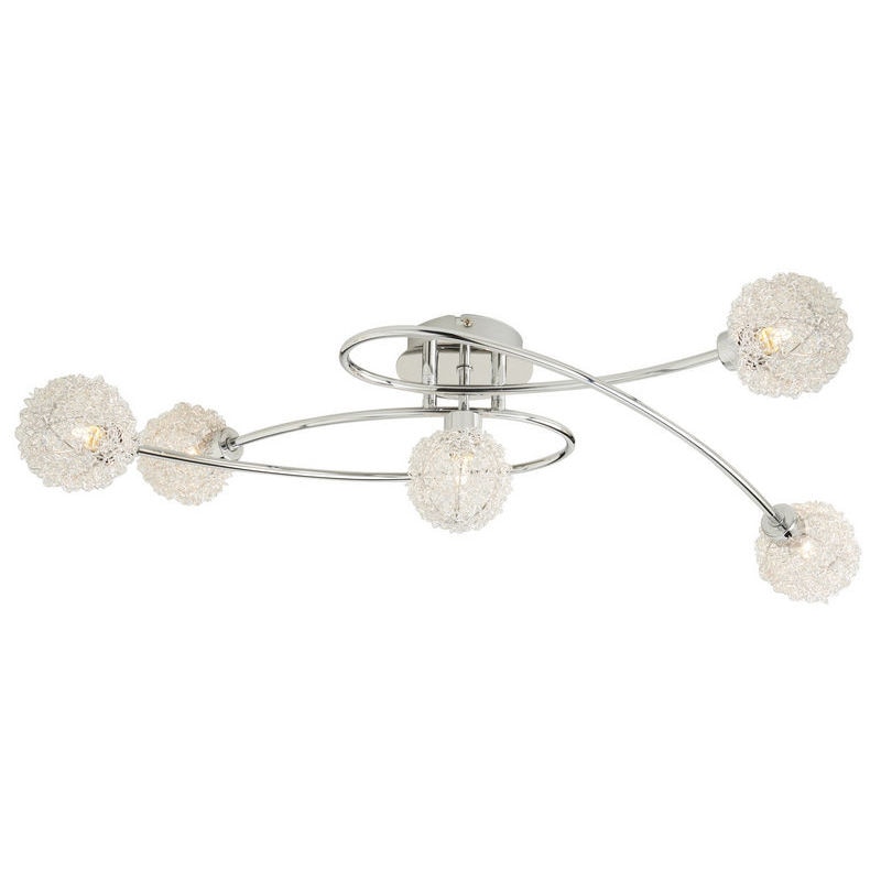 Plafoniera, 5 x 25 W, argintiu, metal • Colours Phaidros