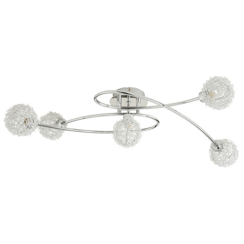 Plafoniera, 5 x 25 W, argintiu, metal • Colours Phaidros