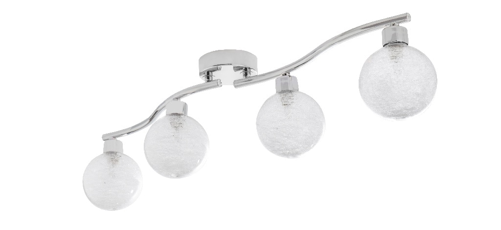 Plafoniera LED, 4 x 25 W, argintiu, sticla si metal • Colours Onnes