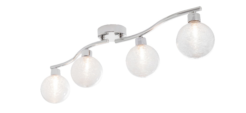 Plafoniera LED, 4 x 25 W, argintiu, sticla si metal • Colours Onnes