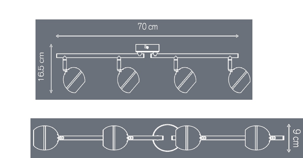 Spot cu LED integrat, alb, 4 x 4.75 W, 220 V, metal si plastic • Colours  Melanippe