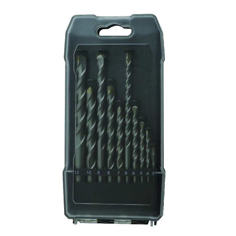 Set burghie pentru zidarie Universal Fit, negru, 10 bucati, otel