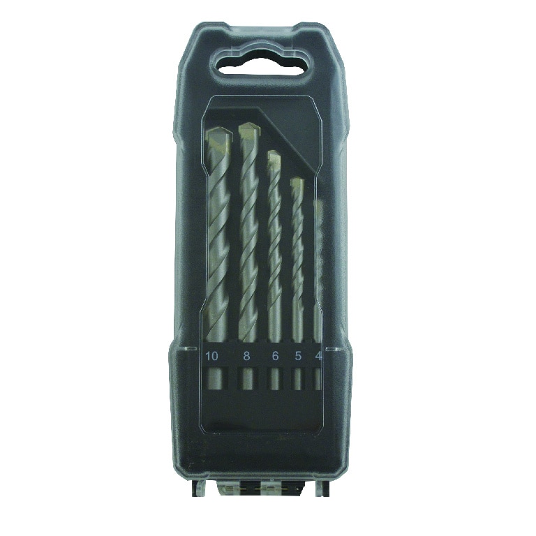 Set burghiu pentru zidarie Forge Steel, negru, 5 bucati, 168 x 65 x 22 mm, otel