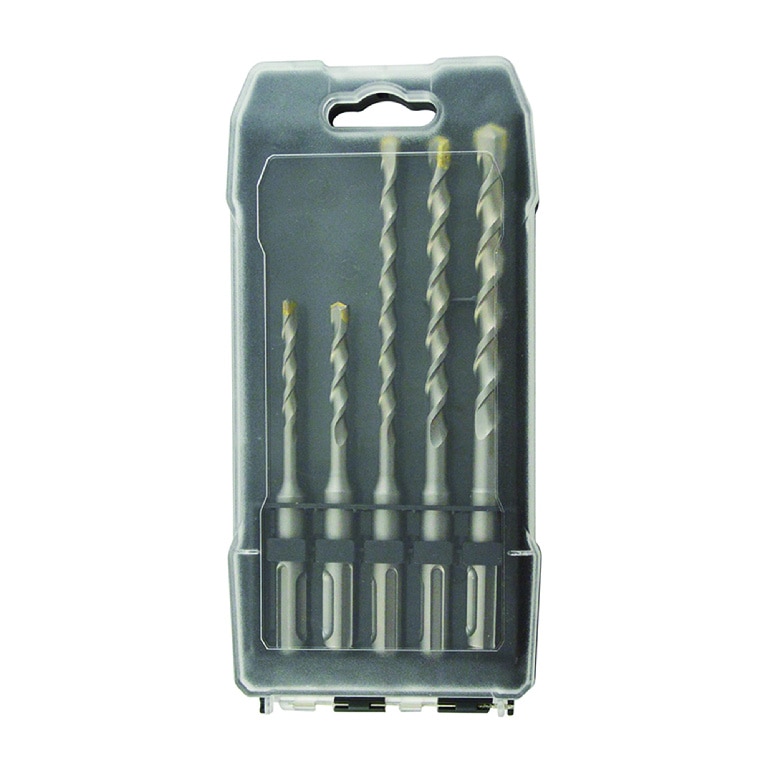 Set burghiu pentru beton Universal Fit, SDS plus, negru, 5 bucati, 200 x 100 x 28 mm, otel forjat